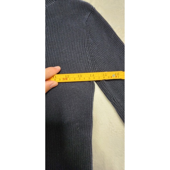 Vintage Polo Jeans Co Ralph Lauren Red Stripe Pullover Knit Sweater Sz M Blue - Picture 5 of 9